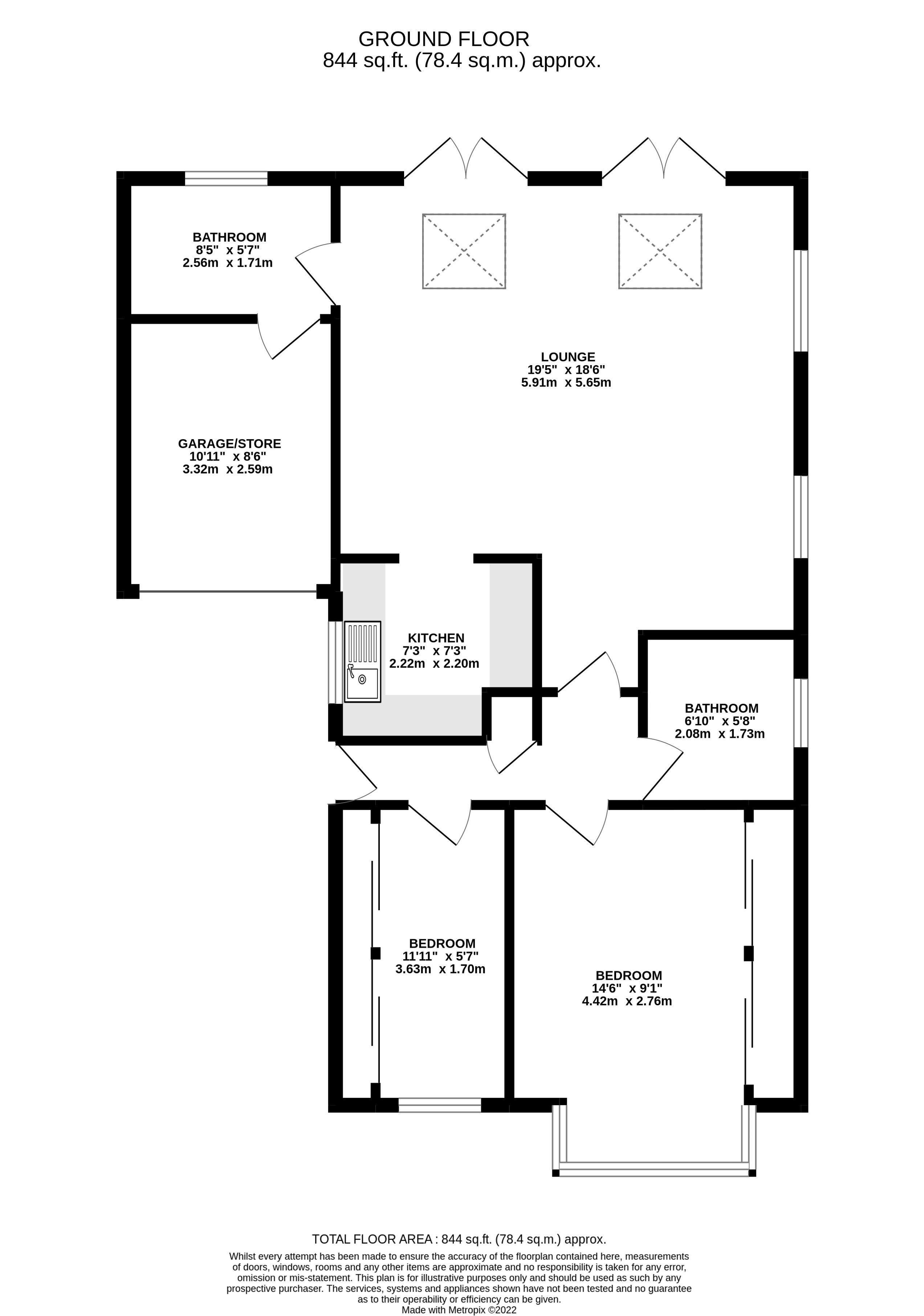2 Bedroom bungalow for sale in Blandford Gardens, Sittingbourne, ME10