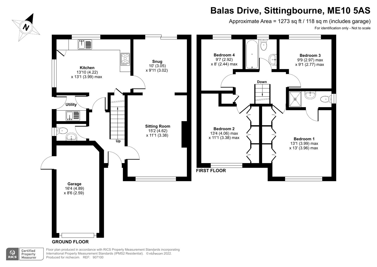4 Bedroom house for sale in Balas Drive, Sittingbourne, Kent, ME10